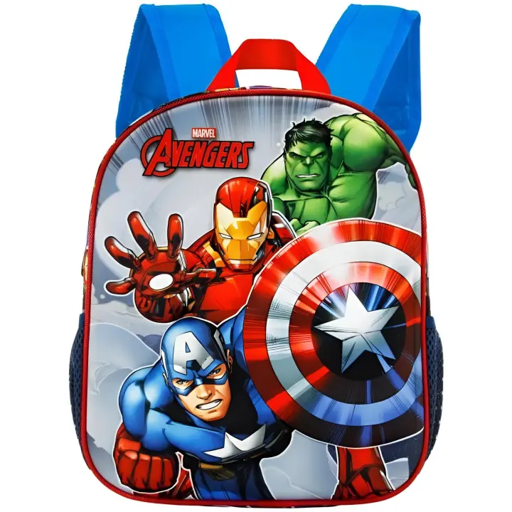 Mochila Escolar MARVEL AVENGERS KARACTER MANIA Defy-Mochila 3D Pequeña, Azul, 26 x 31 cm, Capacidad 8.5 L Marvel Los Vengadores - 1