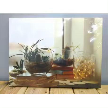 Conjunto de Cuadros en Lienzo Plantas - Decoración Elegante con Surtido de 4 Cuadros y precio por unidad, medidas 40x1,8x30 cm, Imágenes de plantas para conectar con la naturaleza, Decoración fácil y elegante - 1