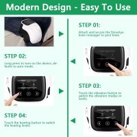 Masajeador de rodillas inalámbrico con calefacción, masaje relajante para rodillas, ayuda a aliviar la rigidez y el malestar articular, 3 velocidades, apagado automático a los 10 minutos, pantalla táctil LED, velcro ajustable. - details 3