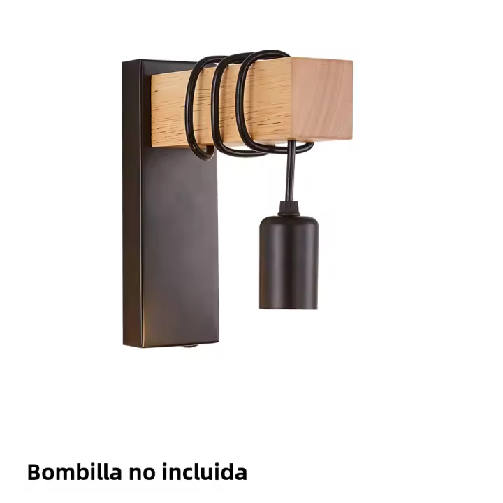 Lámpara de Pared de Madera Retro Luz de Toque de Encendido/Apagado Montada en la Pared - 1