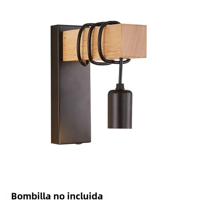 Lámpara de Pared de Madera Retro Luz de Toque de Encendido/Apagado Montada en la Pared - 1