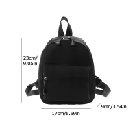 Mochila Mini Para Mujer De Nylon Blanco Estilo Casual Con Bolsillo Exterior Cierre De Cremallera Adecuada Para Escuela Y Viajes - details 1