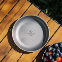 Plato De Camping Ultraligero De Titanio Tomshoo Redondo Portátil Para Exteriores Y Viajes Incluye Utensilios No Desechables - details 8