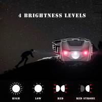 Linterna Frontal LED Mini Potente 3W Luz Blanca Roja 4 Modos Impermeable Torcha Frontal Para Camping Caza Con Batería AAA - details 6