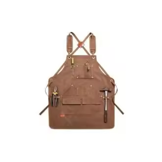 CA Delantal de lona supergruesa, multifunción, con bolsillo, para cocina, manicura, limpieza, uniforme, carpintería, mecánico, granja, rancho, protector. - 1