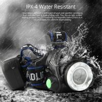 Linterna Frontal LED Potente Recargable Con Zoom Telescópico Impermeable Para Trabajo Al Aire Libre Torchas Frontales De Alta Luminosidad - details 3