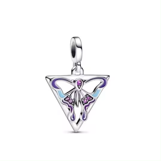 Pandora ME - Abalorio de Plata de Ley con la Medalla Morado y Azul, Comes con el embalaje de Caja De Regno original. - 1