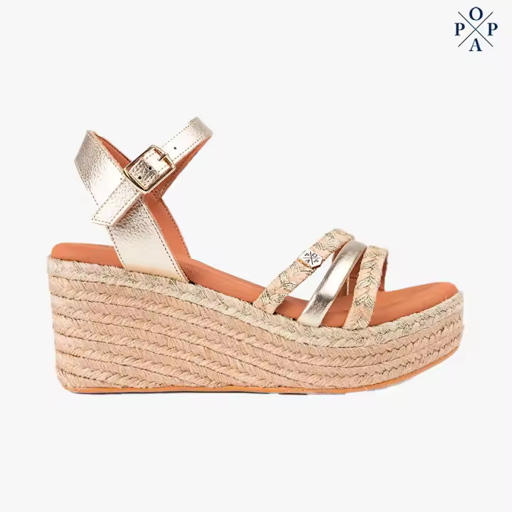 SANDALIA POPA BRAND ALBANY CUERLAM ORO YUTE - 1