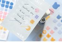 3 Pcs Decorativos Pegatinas Redondas Kawaii Oso Pastel Para Scrapbooking DIY Diario Álbum Etiquetas Adhesivos De Estación - details 8