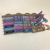 6pcs Pulseras Bohemias Retro Hechas a Mano Ajustables Colores Variados Para Hombres Y Mujeres Material De Cuerda Geométricas - details 1