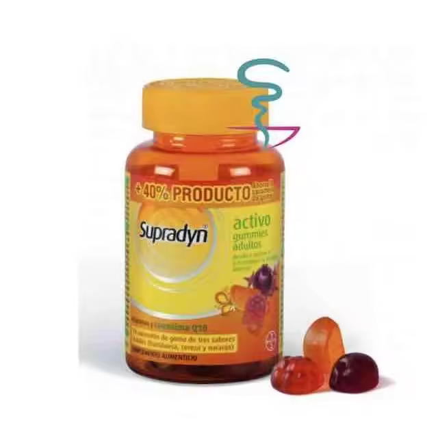 SUPRADYN ENERGY GUMMIES  70 CARAMELOS DE GOMA SABOR FRAMBUESA CEREZA Y NARANJA - 1