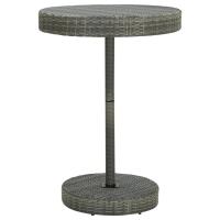 vidaXL Mesa de jardín de ratán sintético 75,5x106 cm en color Gris/Negro/Marrón | estructura resistente ideal para salón dormitorio o estudio - details 0