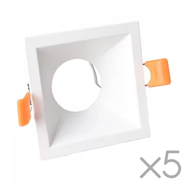 Wonderlamp Pack 5 Empotrables Confort Cuadrados (blanco) - 1