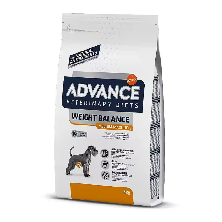 Advance Veterinary Diets, Weight Balance, 3kg,12kg, Pienso para perros Mediano y Maxi - 1