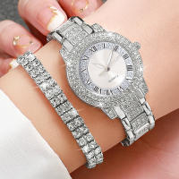 Set De 6 Relojes Para Mujer Moda Diamantes Romana Dial Cuarzo Pulseras Acero Inoxidable Joyería Set Sin Caja Relojes De Pulsera - details 4