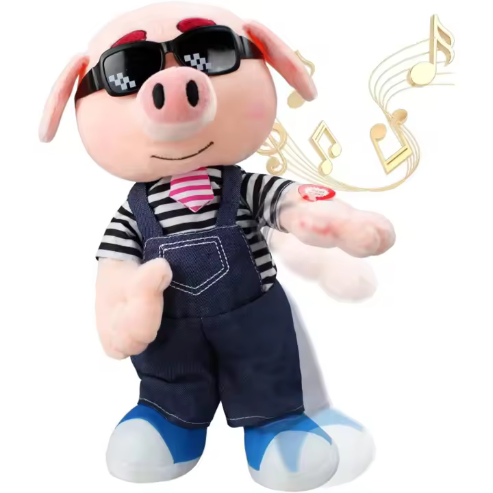 Animal de peluche de cerdo, agitando cantando baile cerdo felpa juguetes interactivos, diversión animación bebé animales de peluche electrónica mascota cerdo juguetes niños regalos - 1