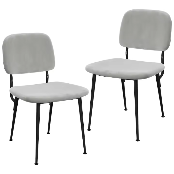 Juego de 2 sillas de comedor y cocina, silla tapizada con respaldo - 1