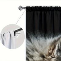 2pcs Cortina De Ventana Estampada En Estilo Lobo Blanco Y Negro Para Decoración Del Hogar Tratamiento De Ventana Para Dormitorio Oficina Y Cocina Material 100% Poliéster - details 8