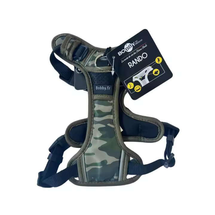 BOBBY - Rando - Arnés Camuflaje Verde para Perros de 4 a 20 kg - 1