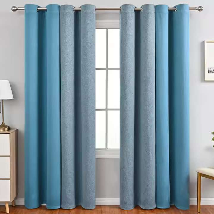 Cortinas opacas Modernes y Sencillas, A Juego, An:132 * L:241cm (An:66CM * L:241CM/2 piezas) - 1