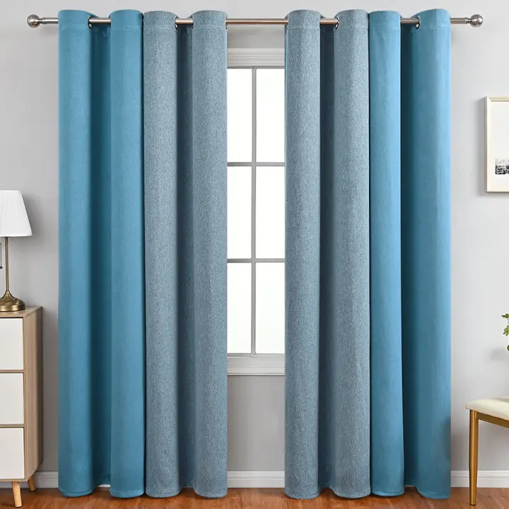 Cortinas opacas Modernes y Sencillas, A Juego, An:132 * L:241cm (An:66CM * L:241CM/2 piezas) - 1