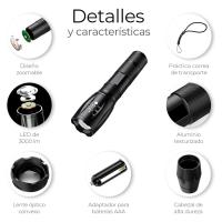 TÁCTIL LED T6 XML DE 1200LM Interior De Mano | Cargador y Stack Recargable 18650 - details 1