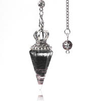 Pendule De Cuarzo Agate Natural En Forma De Cono Hexagonal Amuleto De Los Chakras Decoración Para El Hogar Y Hechicería - details 4