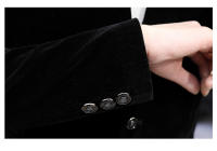 Camisa De Cuello Yuan Slim Fit En Veludo Estilo Coreano Moda Casual Para Hombres Abrigo Boutique Canario Nueva Version - details 20