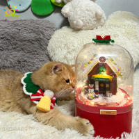 Casa De Santa Claus De Bloques De Construcción Musical HUIQIBAO Regalo De Navidad Para Niños Y Adultos Bricks De Ciudad Amigo DIY - details 4