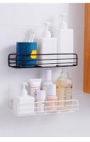 Estante De Almacenamiento Para Baño Y Cocina Organizador Negro Estante De Esquina Sin Perforar Hecho De Hierro Para Ducha - details 2