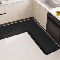 Alfombra De Cocina En Forma De L De Tamaño Grande Color Sólido Antideslizante Absorbente Para Restaurante Y Baño Material De Poliéster 100% - details 7