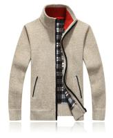 Nueva Cardigan De Lana Para Hombre Invierno Cuello Alto Zipper Manga Larga Gruesa De Poliéster Estilo Casual Color Sólido Ropa Masculina - details 6