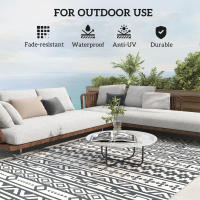 Outsunny Alfombra de Exterior 182x274 cm Alfombra Reversible con Patrón de Geométrico de Cenefa Impermeable Bolsa de Transporte para Terraza Balcón Patio Camping Playa - details 11