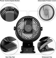 Ventilador de escritorio, Ventilador de refrigeración personal USB de 3 velocidades con rotación de 360 °, cable USB y batería para el hogar, oficina, gimnasio, pesca, camping - details 4