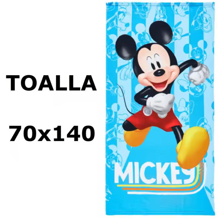 Toalla de playa Mickey Mouse,Toalla de baño,MICROFIBRA 100% POLYESTER,MEDIDAS 70x140cm,cm,fespu - 1