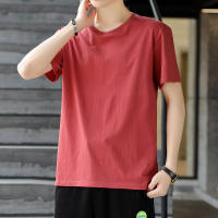 Camiseta De Verano Para Hombre Manga Corta Estilo Casual Cuello Redondo Color Sólido Versátil Ligera Y Transpirable - details 2