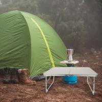Mesa de camping plegable, 70x 50 x 58 cm, color blanco, con asa, para exteriores Mesa de camping plegable multifuncional con asa de transporte y estuche de viaje - details 2