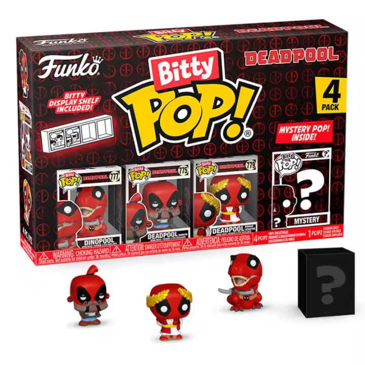 Blister 4 figuras Bitty POP Marvel Deadpool DinopoolFigura  Coleccionable - Idea de Regalo- Mercancia Oficial - Juguetes para Niños y Adultos - Movies Fans - Muñeco para Coleccionistas y Exposición - 1