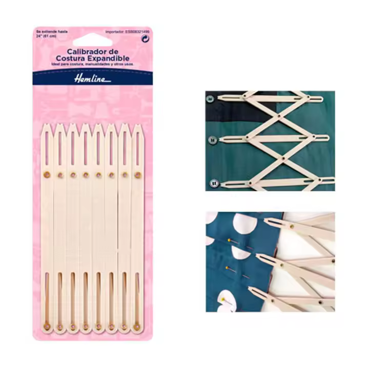 Hemline - H258.E Calibrador de costura para botones y ojales - 1