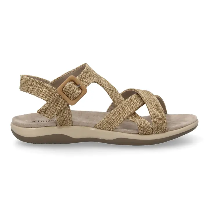 PuntoSalao Sandalias planas cómodas para mujer color taupe VR5-1655 - 1