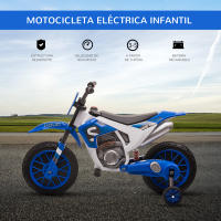 HOMCOM Moto Eléctrica para Niños de +3 Años 12V Moto de Juguete Infantil con 2 Ruedas de Equilibrio Velocidad Máx. 8 km/h Arranque Suave 106,5x51,5x68 cm Verde/Azul/Rojo - details 3