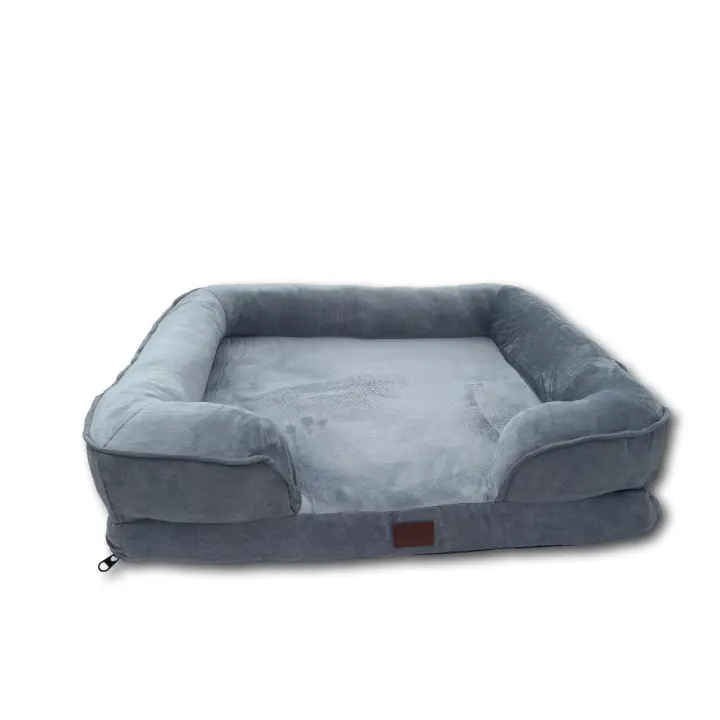 Sofá / cama de 61*48*15 para mascotas de espuma suave y cálida, inferior antideslizante con borde reforzado impermeable y con funda lavable extraíble. - 1