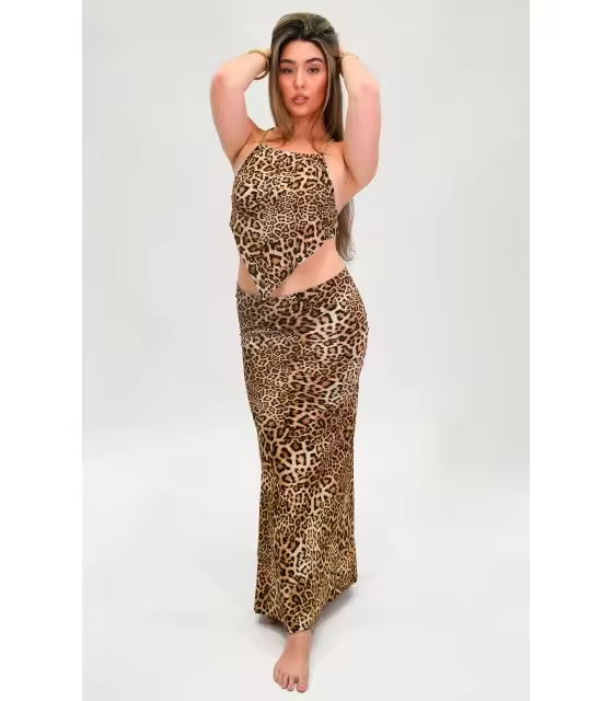 Jyoko - Conjunto Top y Falda Leopardo - Elegancia y Estilo - 1