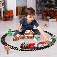 Juguete Eléctrico De Tren Navideño Decoración De Árbol De Navidad Con Sonido Y Luz Carro De Ferrocarril En Marco Regalos De Navidad - details 4