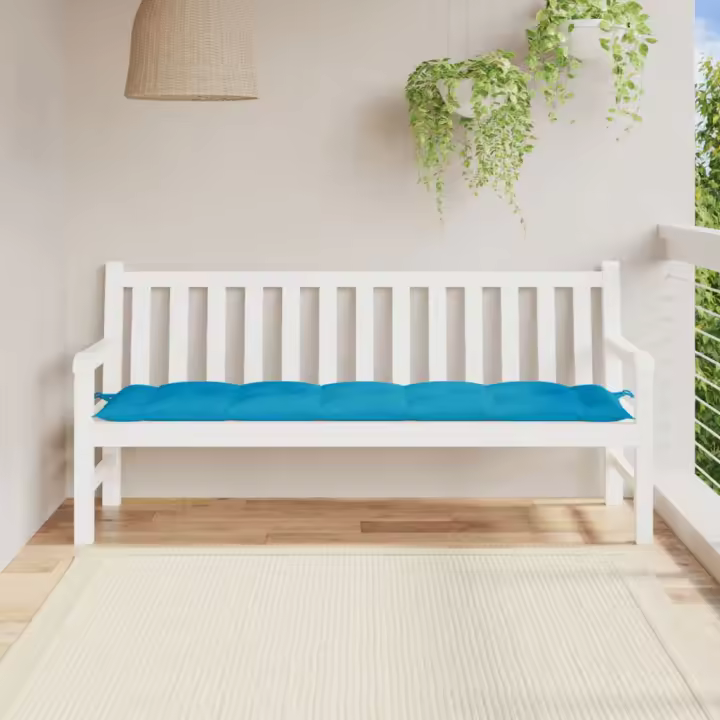 vidaXL Cojín de banco de jardín tela Oxford azul 180x50x7 cm - 1