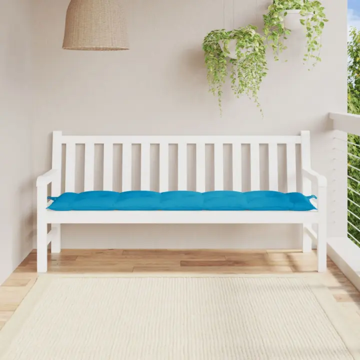vidaXL Cojín de banco de jardín tela Oxford azul 180x50x7 cm - 1
