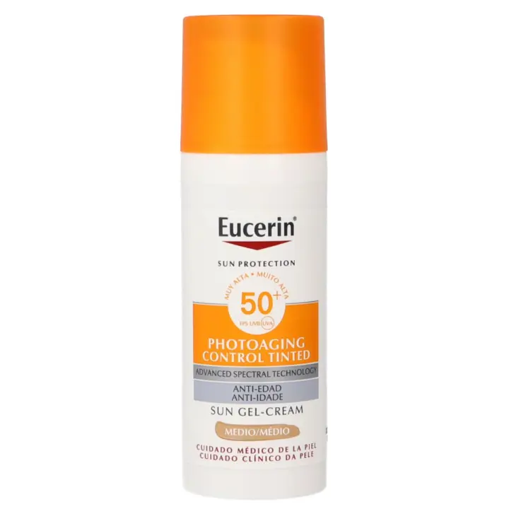 Eucerin Sun Photoaging Control Con Color Tono Medio FPS 50+ Antiedad Gel Crema 50ml - 1
