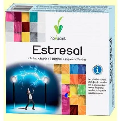 ESTRESAL. 60 CÁPSULAS. NOVADIET. CONTRIBUYE AL FUNCIONAMIENTO NORMAL DEL SISTEMA NERVIOSO Y A LA FUNCIÓN PSICOLÓGICA NORMAL. - 1