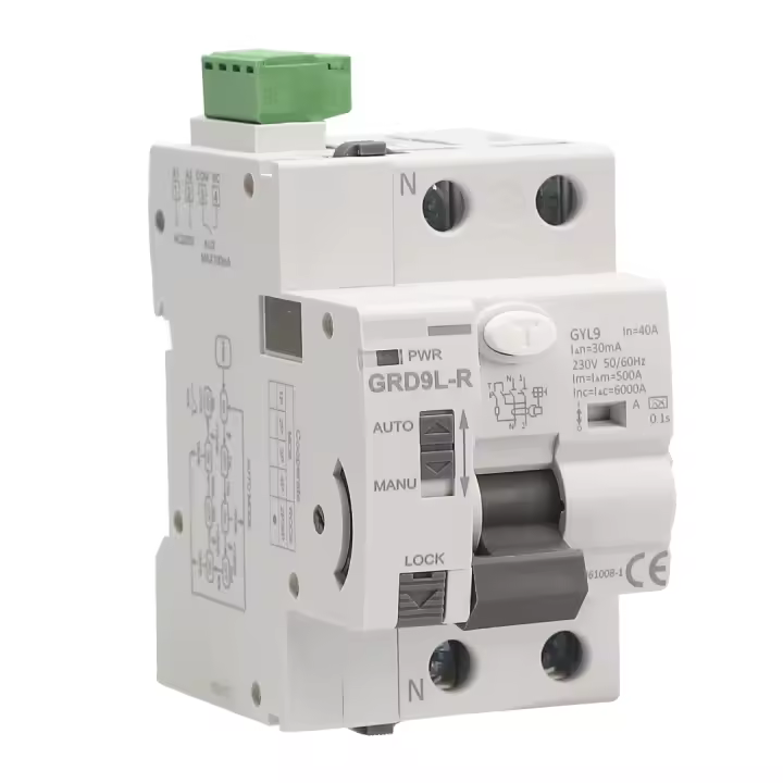 Interruptor Diferencial Auto Rearmable Superinmunizado 2P 40A 30mA 6Ka. Diferencial Rearme Automático Clase A. Disyuntor Reconexión Automática Super Inmunizado. RCCB - 1