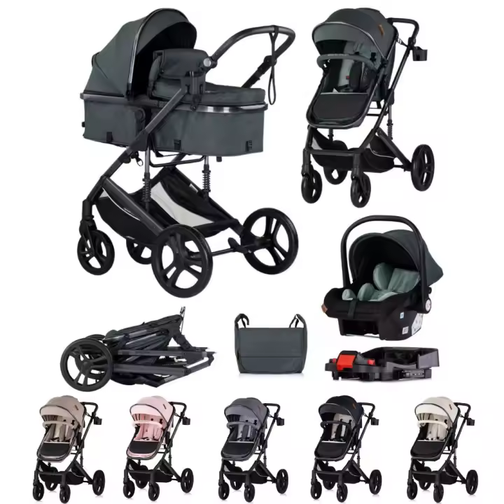 CHIPOLINO Carrito de bebé trío convertible AMORE con base Isofix de Chipolino – hasta 22 kg - 1